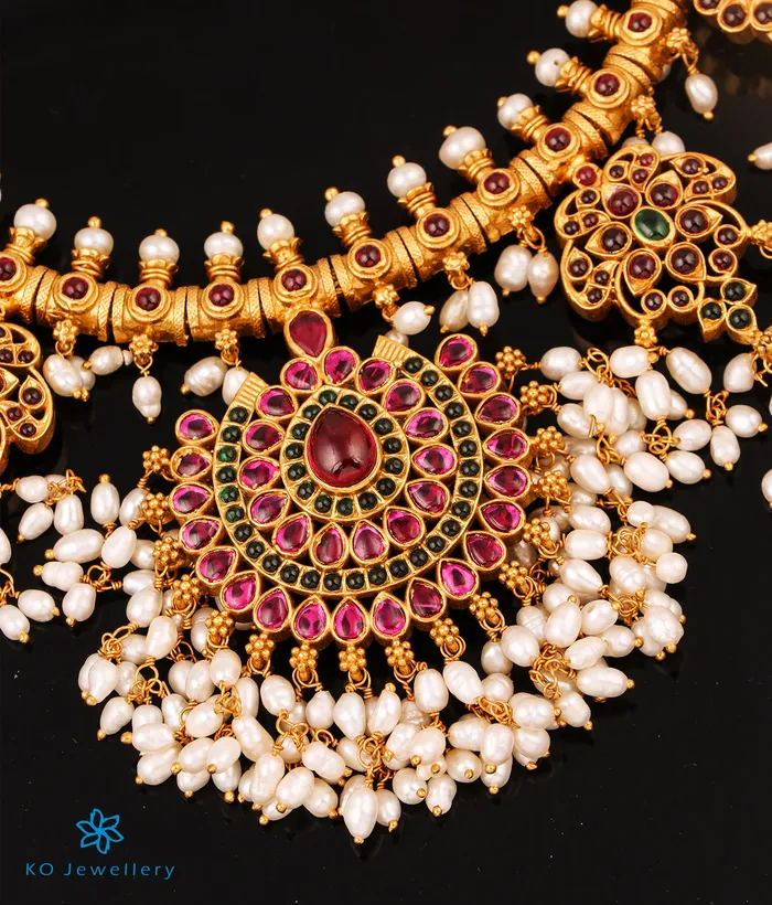 Necklaces The Rakshita Silver Guttapusalu Necklace Short Silversmith