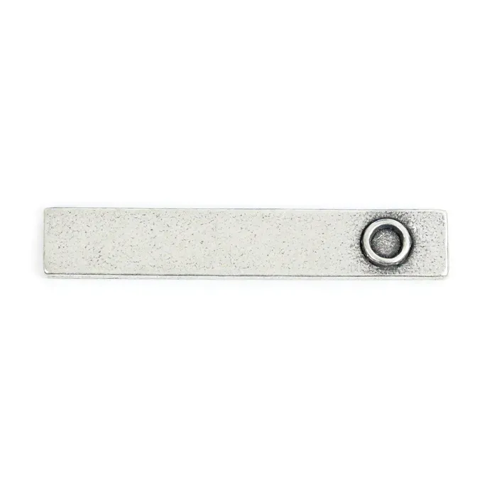 Pewter Rectangle Pendant with Birthstone Bezel 352mm 139 x 64mm 25 16g MJ Necklaces