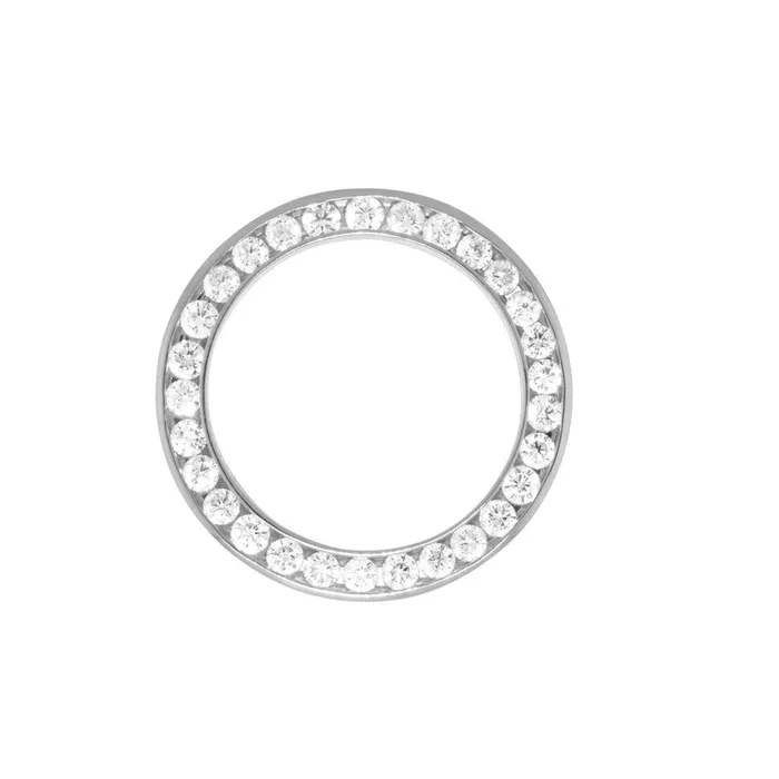 PreStyled Sets GB Ladies 31 Mm Round Earth Mined Diamond Bezel To Fit Rolex watch 31MM Model 278240 18K White Gold