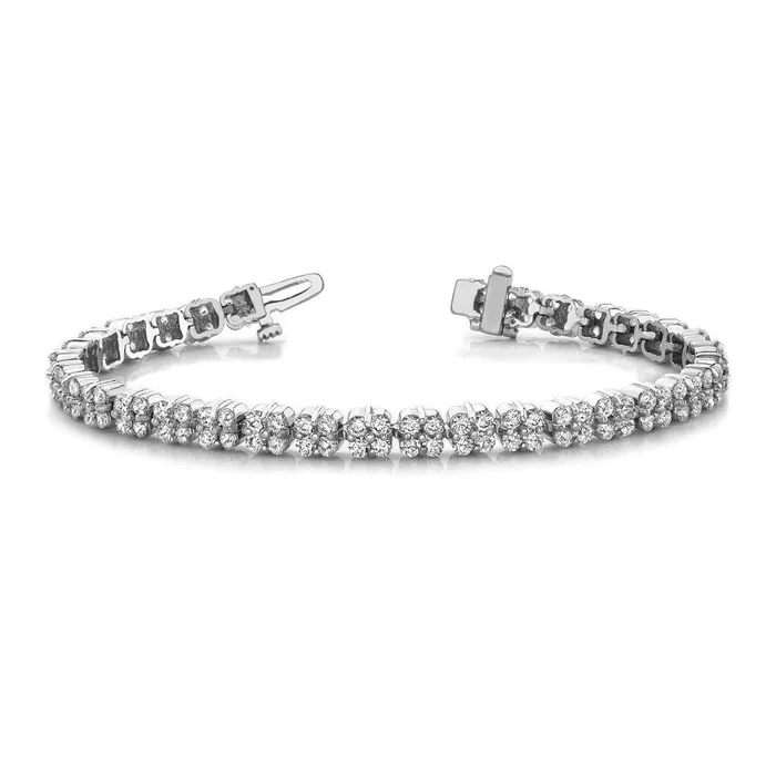 Prong Set 660 Carats Round Cut Natural Earth Mined Diamonds Bracelet White Gold 14K New GB Bracelets Prong Set 660 Carats Round Cut Natural Earth Mined Diamonds Bracelet White Gold 14K New GB Bracelets