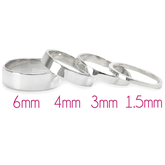 PSV Rings Sterling Silver Ring Stamping Blank 4mm Wide SIZE 7