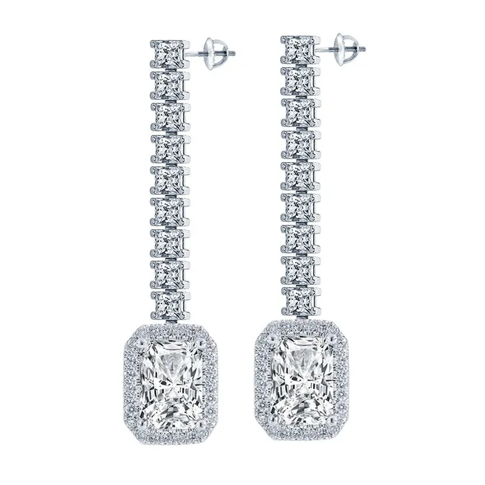 Radiant Natural Earth Mined Diamond Dangle Earrings 125 Long 820 Carats HarryChadEntcom Earrings Radiant Natural Earth Mined Diamond Dangle Earrings 125 Long 820 Carats HarryChadEntcom Earrings