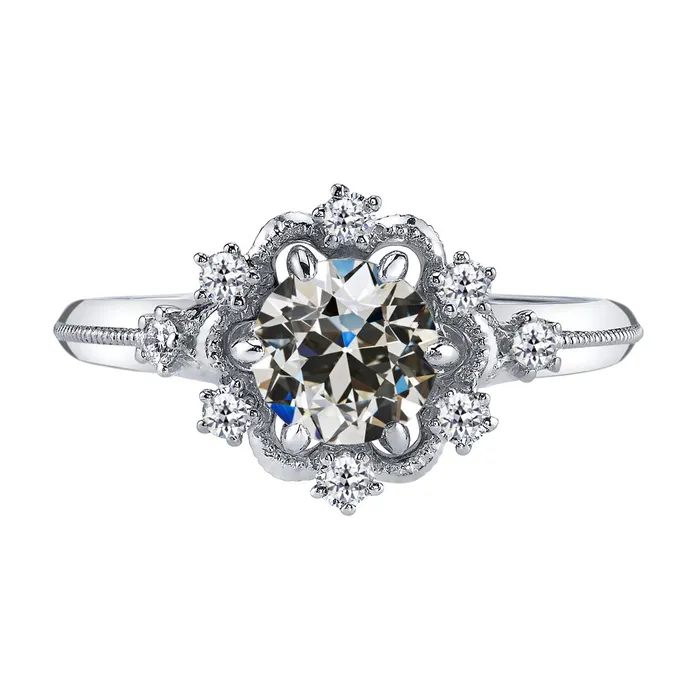 Real Round Old Miner Natural Diamond 6 Prong Wedding Ring Flower Style 250 Carats HarryChadEntcom Rings Real Round Old Miner Natural Diamond 6 Prong Wedding Ring Flower Style 250 Carats HarryChadEntcom Rings