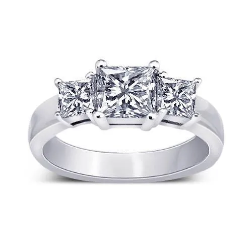 Rings 211 Carat Princess Natural Earth Mined Diamond Wedding Engagement Ring 3 Stone Jewelry GB Rings 211 Carat Princess Natural Earth Mined Diamond Wedding Engagement Ring 3 Stone Jewelry GB