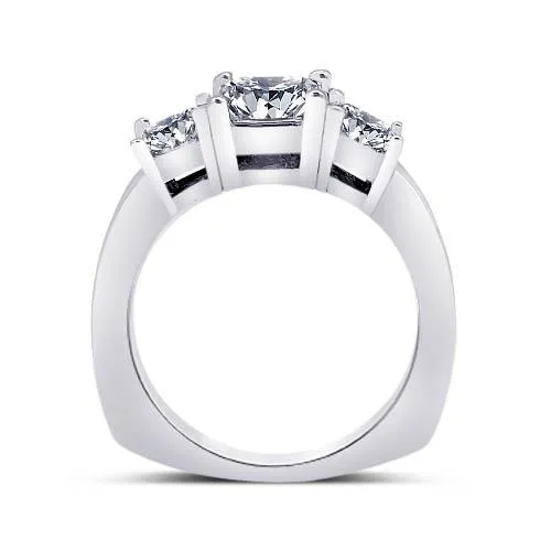 Rings 211 Carat Princess Natural Earth Mined Diamond Wedding Engagement Ring 3 Stone Jewelry GB