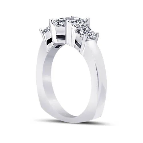 Rings 211 Carat Princess Natural Earth Mined Diamond Wedding Engagement Ring 3 Stone Jewelry GB