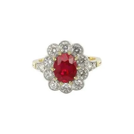 Rings 625 Carats Prong Set Ruby And Natural Earth Mined Diamonds Anniversary Ring GB Rings 625 Carats Prong Set Ruby And Natural Earth Mined Diamonds Anniversary Ring GB