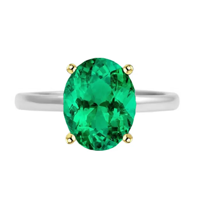 Rings Colombian Green Emerald Solitaire Ring HarryChadEntcom