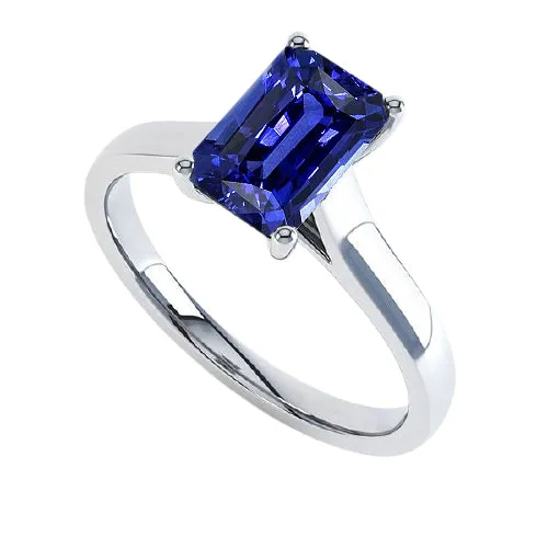 Rings Emerald Solitaire 2 Carats White Gold Ceylon Sapphire Ring HarryChadEntcom Rings Emerald Solitaire 2 Carats White Gold Ceylon Sapphire Ring HarryChadEntcom