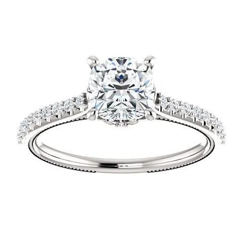 Rings GB 130 Ct Cushion Natural Earth Mined Diamond Engagement Ring With Accents Rings GB 130 Ct Cushion Natural Earth Mined Diamond Engagement Ring With Accents