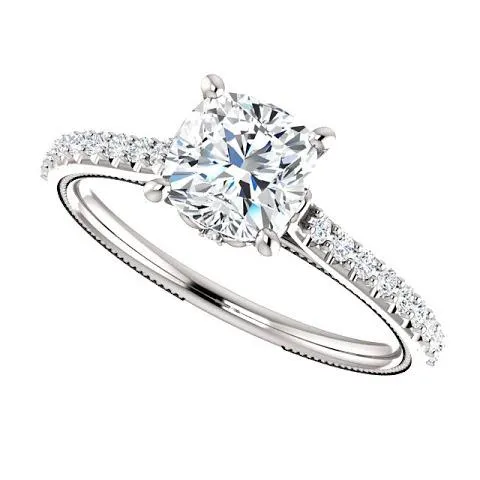 Rings GB 130 Ct Cushion Natural Earth Mined Diamond Engagement Ring With Accents Rings GB 130 Ct Cushion Natural Earth Mined Diamond Engagement Ring With Accents