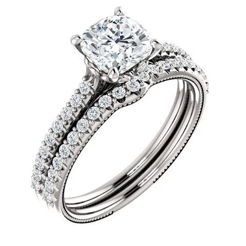 Rings GB 130 Ct Cushion Natural Earth Mined Diamond Engagement Ring With Accents Rings GB 130 Ct Cushion Natural Earth Mined Diamond Engagement Ring With Accents