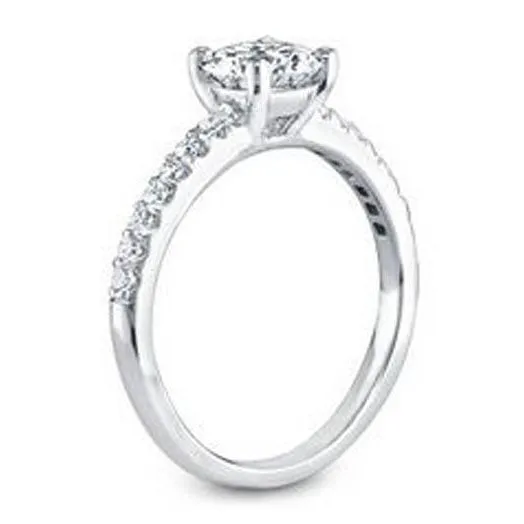 Rings GB 180 Ct Natural Earth Mined Diamond Engagement Ring Accented White Gold 14K