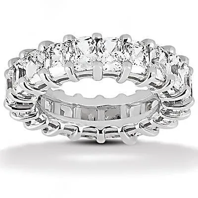 Rings GB 10 Carat Radiant Cut Eternity Natural Earth Mined Diamond Ring
