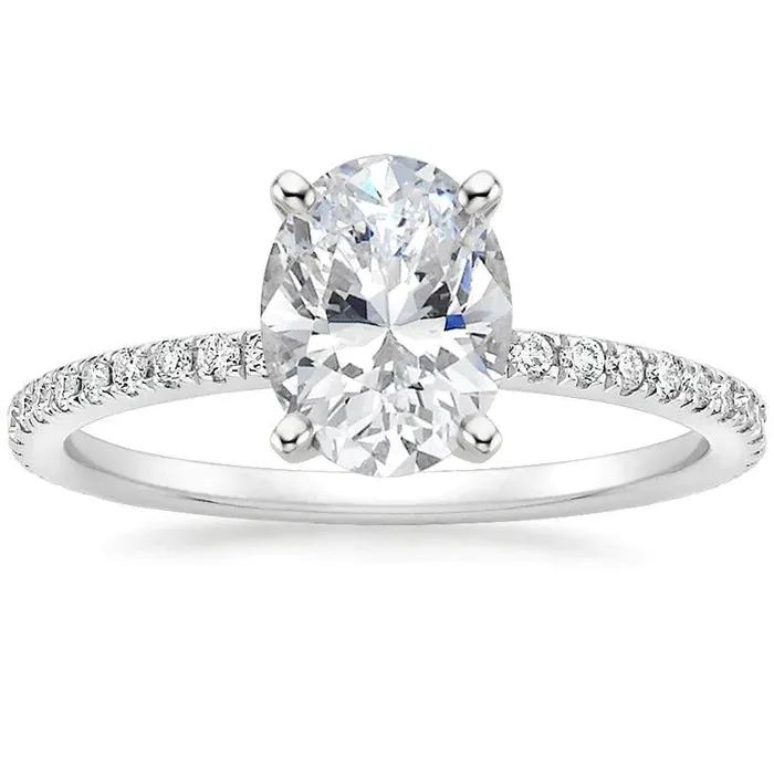 Rings GB 250 Carats Prong Set Oval And Round Natural Earth Mined Diamond Ring Rings GB 250 Carats Prong Set Oval And Round Natural Earth Mined Diamond Ring