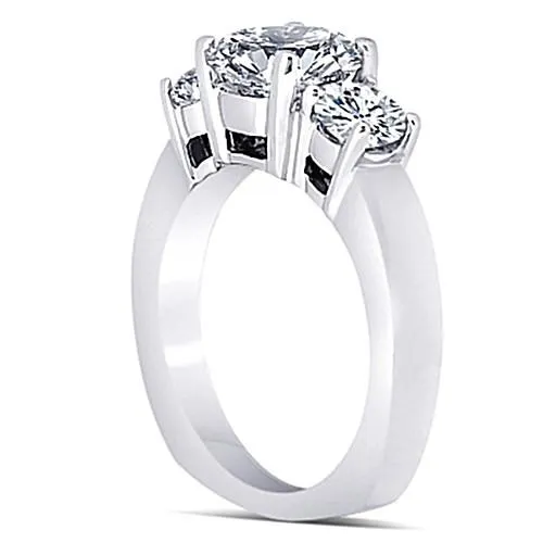Rings GB 301 Carat Natural Earth Mined Diamond Three Stone Engagement Anniversary Ring White Gold Rings GB 301 Carat Natural Earth Mined Diamond Three Stone Engagement Anniversary Ring White Gold