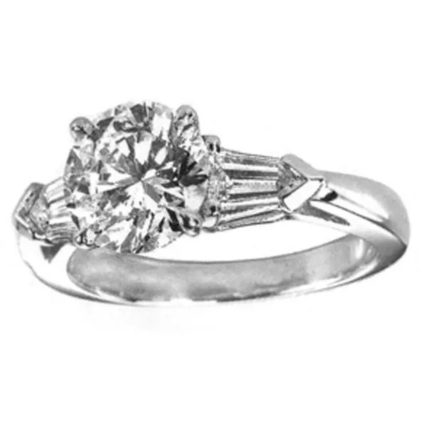 Rings GB 321 Ct Round Baguette Natural Earth Mined Diamond Three Stone Ring White Gold Rings GB 321 Ct Round Baguette Natural Earth Mined Diamond Three Stone Ring White Gold