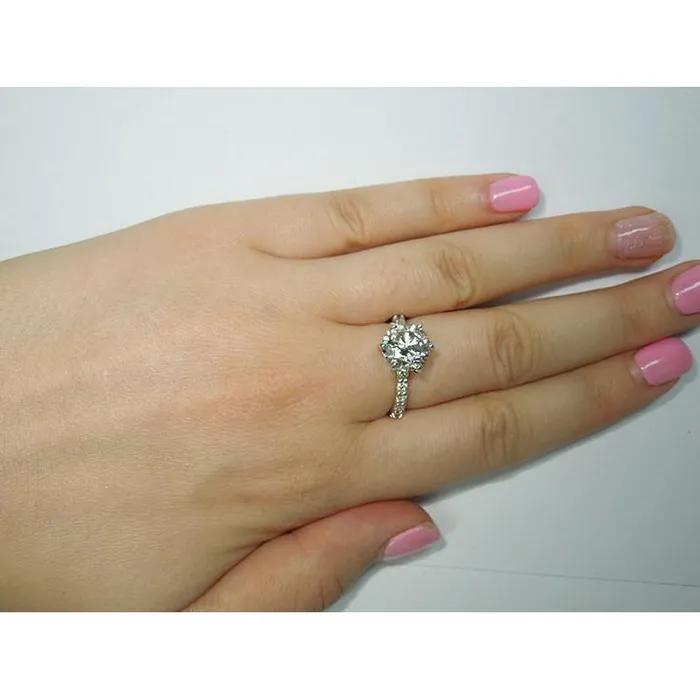 Rings GB Natural Earth Mined Diamond Engagement Ring Accented 525 Carats White Gold 14K Rings GB Natural Earth Mined Diamond Engagement Ring Accented 525 Carats White Gold 14K