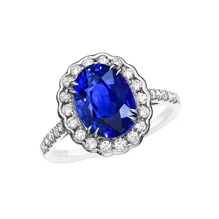Rings GB Oval Sri Lankan Sapphire Natural Earth Mined Diamonds 430 Ct Ring White Gold 14K Rings GB Oval Sri Lankan Sapphire Natural Earth Mined Diamonds 430 Ct Ring White Gold 14K