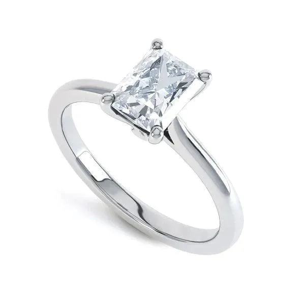 Rings GB Radiant Natural Earth Mined Diamond Solitaire Ring For Women