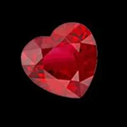 Rings GB Red Loose Ruby Heart Cut 2 Carats Red Ruby Sparkling