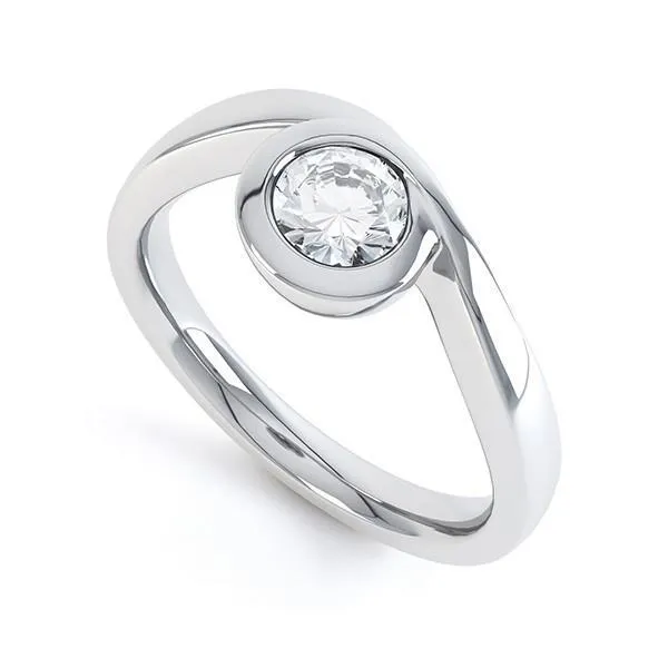 Rings GB Solitaire Bezel Set Round Cut 110 Ct Natural Earth Mined Diamond Engagement Ring Rings GB Solitaire Bezel Set Round Cut 110 Ct Natural Earth Mined Diamond Engagement Ring