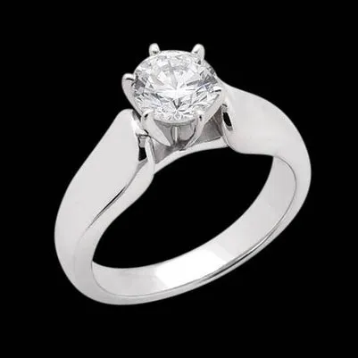 Rings GB Sparkling Natural Earth Mined Diamond 3 Carat Solitaire Engagement Ring