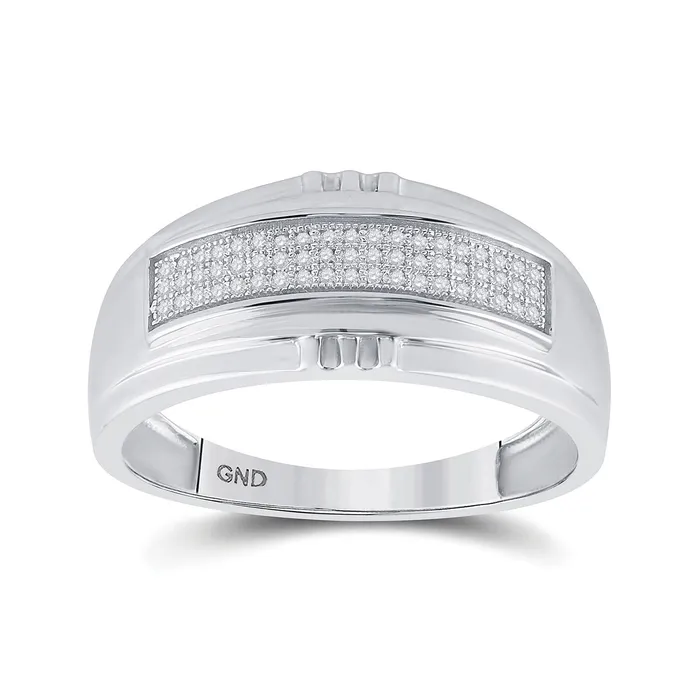 Rings GND GND Sterling Silver Mens Round Diamond Band Ring 16 Cttw Size 10 Rings GND GND Sterling Silver Mens Round Diamond Band Ring 16 Cttw Size 10