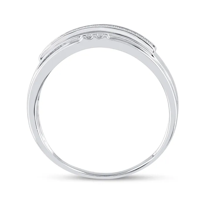 Rings GND GND Sterling Silver Mens Round Diamond Band Ring 16 Cttw Size 10 Rings GND GND Sterling Silver Mens Round Diamond Band Ring 16 Cttw Size 10