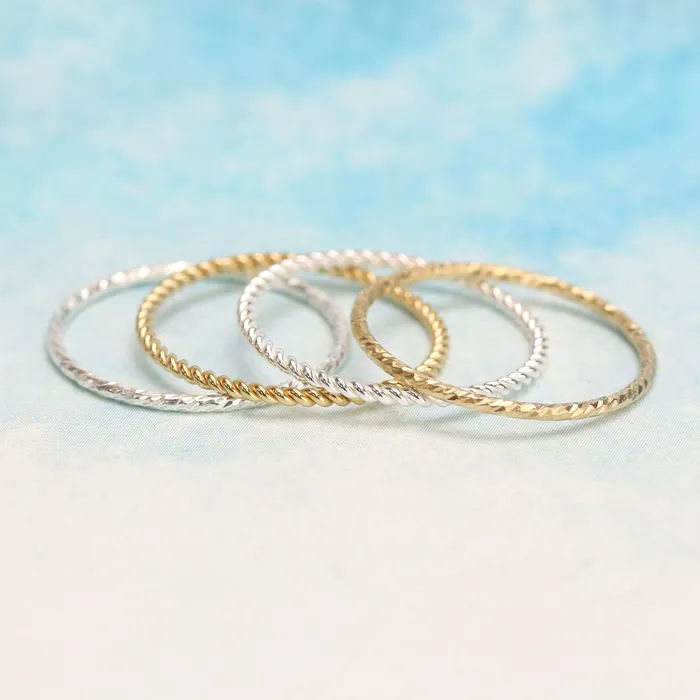 Rings Gold Filled Sparkle Texture Stacking Ring SIZE 7 KS
