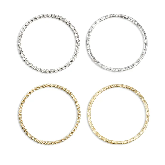 Rings Gold Filled Sparkle Texture Stacking Ring SIZE 7 KS