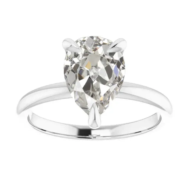 Rings HarryChadEntcom 1 Carat Pear Earth Mined Diamond Ring In Gold