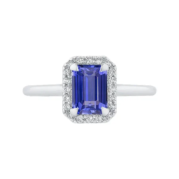 Rings HarryChadEntcom 2 Carat Emerald Cut Sapphire Halo Ring