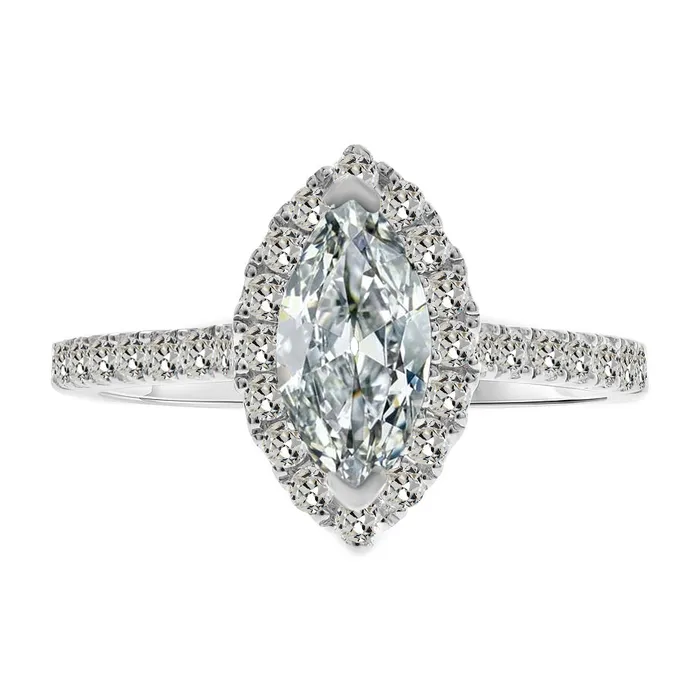 Rings HarryChadEntcom 4 Carats Marquise Old European Halo Mined Diamond Wedding Ring White Gold Rings HarryChadEntcom 4 Carats Marquise Old European Halo Mined Diamond Wedding Ring White Gold