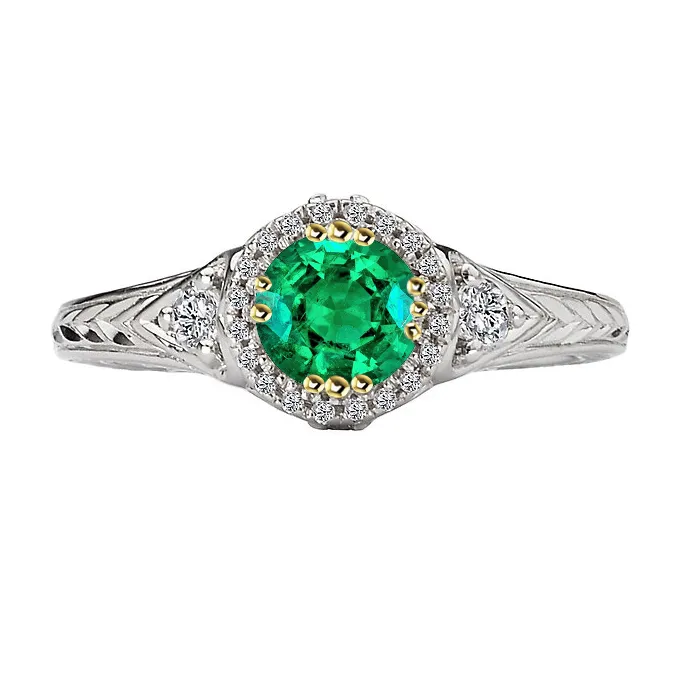 Rings HarryChadEntcom Antique Style Green Emerald Ring Designer Womens Jewelry Rings HarryChadEntcom Antique Style Green Emerald Ring Designer Womens Jewelry