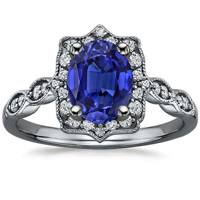 Rings HarryChadEntcom Antique Type Sapphire Natural Earth Mined Diamond Ring Rings HarryChadEntcom Antique Type Sapphire Natural Earth Mined Diamond Ring