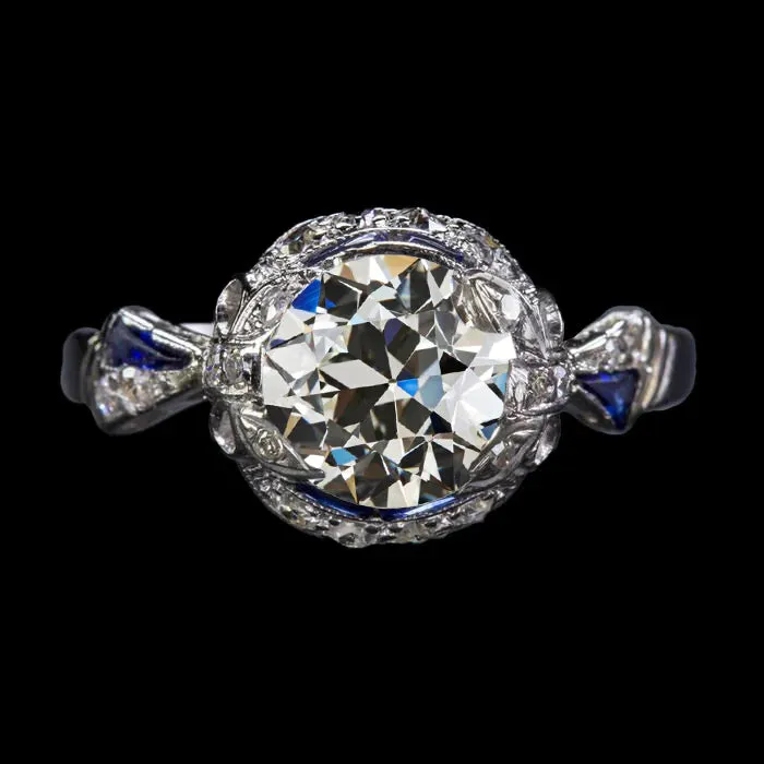 Rings HarryChadEntcom Art Deco Jewelry New Old Cut Natural Earth Mined Diamond Blue Sapphire Wedding Ring Rings HarryChadEntcom Art Deco Jewelry New Old Cut Natural Earth Mined Diamond Blue Sapphire Wedding Ring