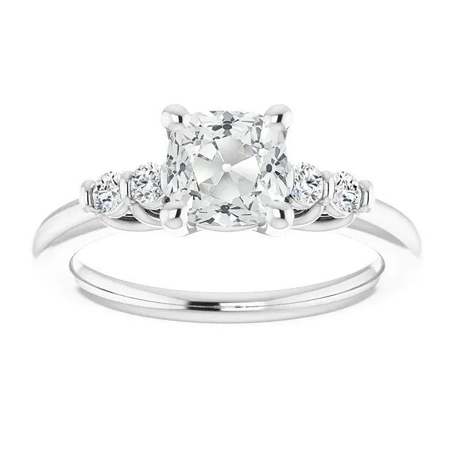 Rings HarryChadEntcom Cushion Old Miner Genuine Natural Earth Mined Diamond Ring 5 Stone Prong Bar Set 475 Carats Rings HarryChadEntcom Cushion Old Miner Genuine Natural Earth Mined Diamond Ring 5 Stone Prong Bar Set 475 Carats