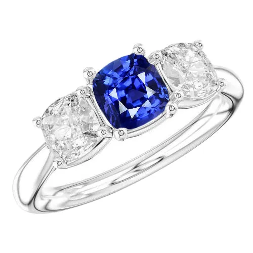 Rings HarryChadEntcom Cushion Sapphire Three Stone Ring 250 Carats Natural Earth Mined Diamonds Gold Jewelry Rings HarryChadEntcom Cushion Sapphire Three Stone Ring 250 Carats Natural Earth Mined Diamonds Gold Jewelry