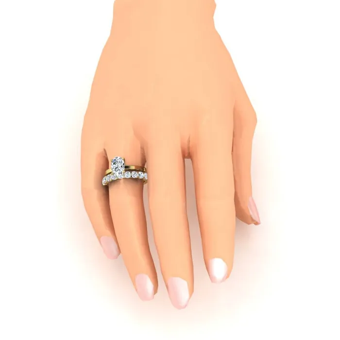 Rings HarryChadEntcom Custom Jewelry Brilliant Cut Oval Mined Diamond Ring Band Set Rings HarryChadEntcom Custom Jewelry Brilliant Cut Oval Mined Diamond Ring Band Set