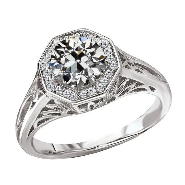 Rings HarryChadEntcom Halo Old Miner Wedding Real Diamond Vintage Style Ring 3 Carats Rings HarryChadEntcom Halo Old Miner Wedding Real Diamond Vintage Style Ring 3 Carats