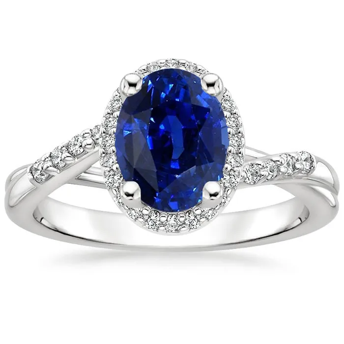 Rings HarryChadEntcom Halo Ring Twist Style Oval Blue Sapphire Natural Earth Mined Diamonds 375 Carats Rings HarryChadEntcom Halo Ring Twist Style Oval Blue Sapphire Natural Earth Mined Diamonds 375 Carats