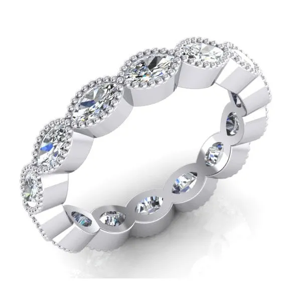 Rings HarryChadEntcom Marquise Mined Diamond Eternity Gold Band With Milgrain Rings HarryChadEntcom Marquise Mined Diamond Eternity Gold Band With Milgrain