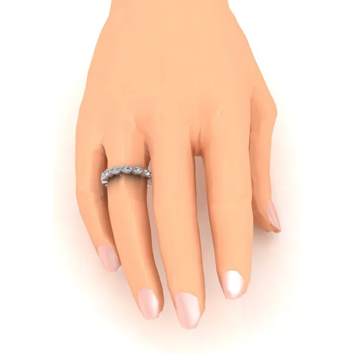 Rings HarryChadEntcom Marquise Mined Diamond Eternity Gold Band With Milgrain Rings HarryChadEntcom Marquise Mined Diamond Eternity Gold Band With Milgrain