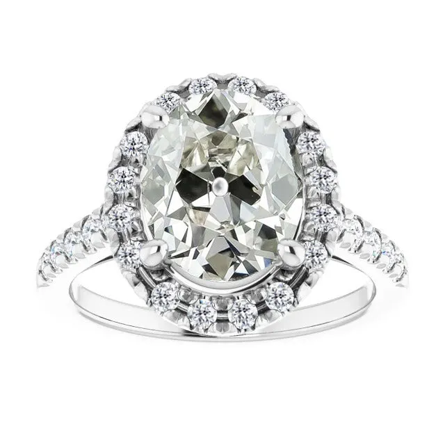 Rings HarryChadEntcom Oval Genuine Diamond Old Mine Halo Ring White Gold 550 Carats Rings HarryChadEntcom Oval Genuine Diamond Old Mine Halo Ring White Gold 550 Carats