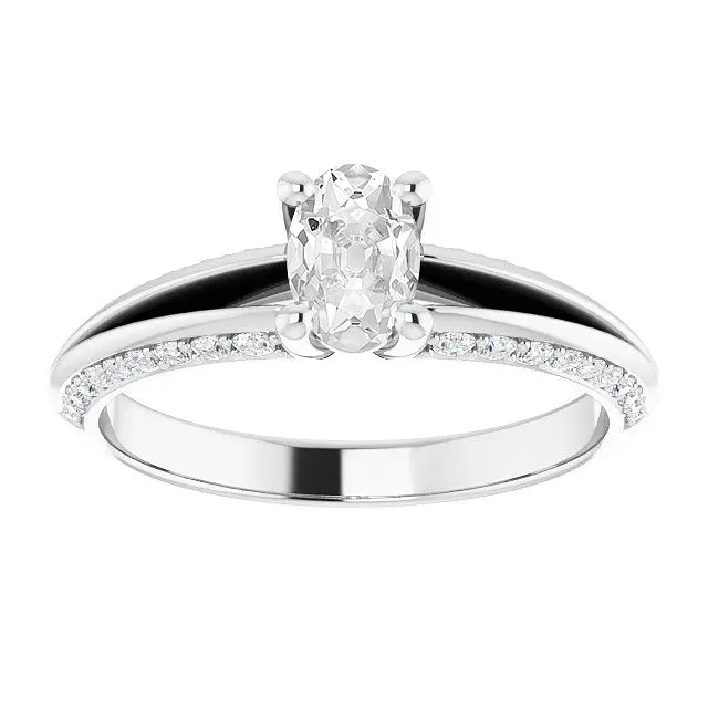 Rings HarryChadEntcom Oval Old Mine Cut Genuine Natural Earth Mined Diamond Ring Prong Set 515 Carats Split Shank Rings HarryChadEntcom Oval Old Mine Cut Genuine Natural Earth Mined Diamond Ring Prong Set 515 Carats Split Shank
