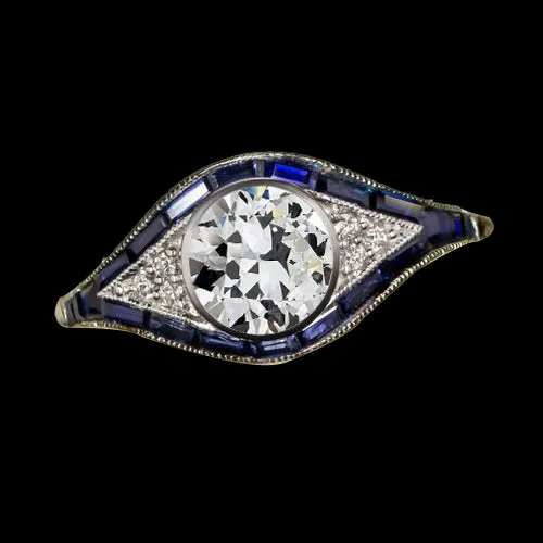 Rings HarryChadEntcom Round Old Cut Natural Earth Mined Diamond Bezel Set Ring Baguette Sapphire 3 Carats Rings HarryChadEntcom Round Old Cut Natural Earth Mined Diamond Bezel Set Ring Baguette Sapphire 3 Carats
