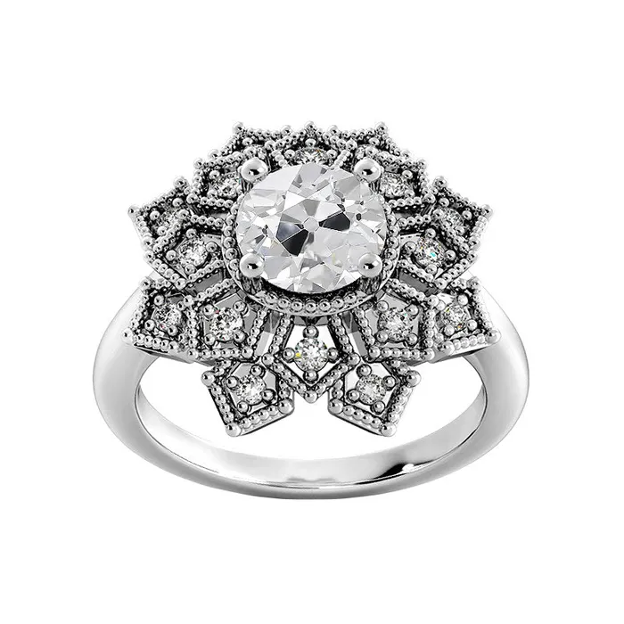 Rings HarryChadEntcom Round Old Mine Cut Natural Earth Mined Diamond Ring Star Style Jewelry 3 Carats Gold Rings HarryChadEntcom Round Old Mine Cut Natural Earth Mined Diamond Ring Star Style Jewelry 3 Carats Gold