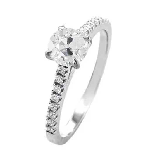 Rings HarryChadEntcom Round Old Miner Real Natural Earth Mined Diamond Solitaire Ring With Accents 2 Carats Rings HarryChadEntcom Round Old Miner Real Natural Earth Mined Diamond Solitaire Ring With Accents 2 Carats