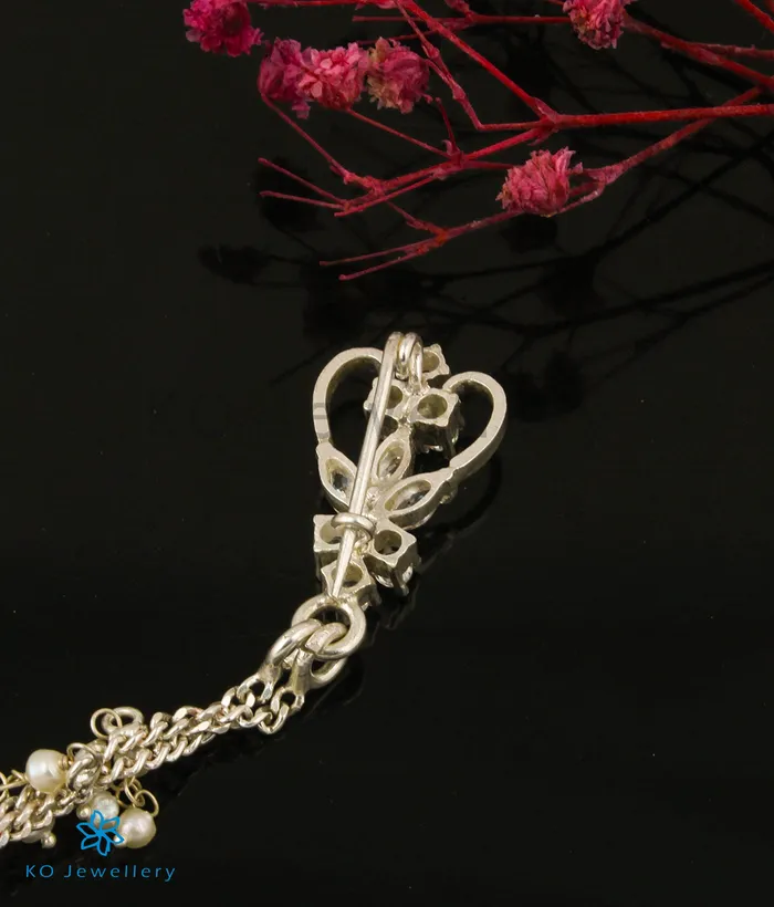 Rings Silversmith The Yuvraj Silver Pearl Brooch GreenBright Silver